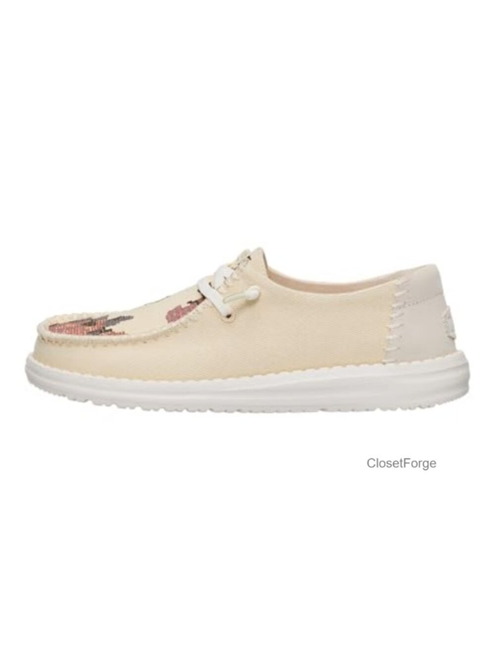 HEYDUDE Wendy Women's Slip On Loafer Boho Cross Stitch Casual Shoes